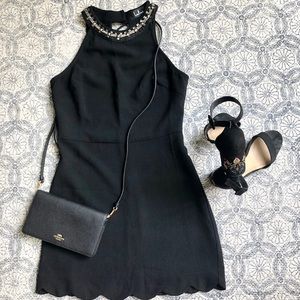 Lulu’s black beaded halter dress size small